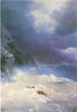 romantique romantisme Tableau Peinture - sur la tempête 1899 Romantique Ivan Aivazovsky russe